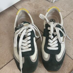Tory Burch Hank Green and Cream Sneakers